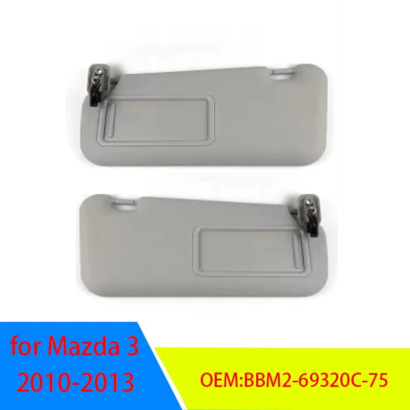 Grey Left Right Car Sun Visor for Mazda 3 2010 2011 2012 2013 BBM2-69320C-75 Wired and wireless