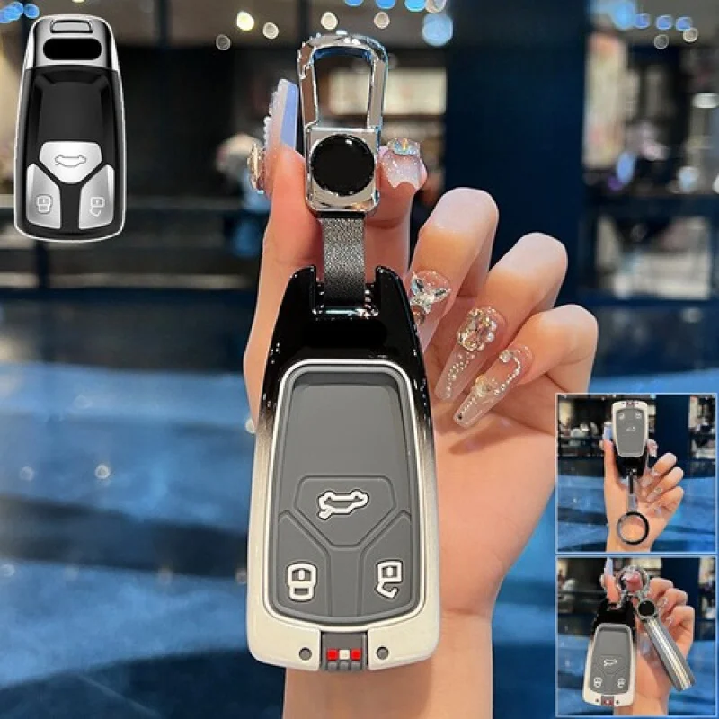 

A + силиконовый чехол для автомобильного ключа из цинкового сплава для Audi A4 A5 M4 S4 S5 B9 Q7 RS Q5 TTS