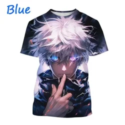 Camiseta con estampado 3D de Gojo Satoru e Itadoru Yuji para hombre, ropa de moda con gráfico de Jujutsu Kaiju, camisetas de calle Harajuku, novedad