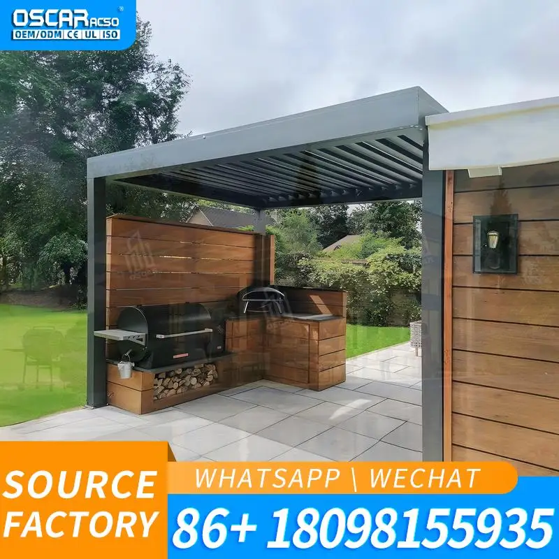 Enclosed Insulated Modern Sunroom Patio Deck Backyard Horizontal Opening Aluminum Alloy Pergola Garden Outdoor USA Europe Villap