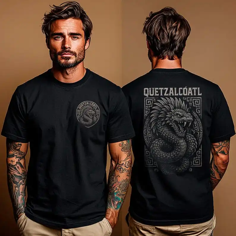 Quetzalcoatl T-Shirt: Feathered Serpent Shirt | Aztec Mythology Tee | Mesoamerican Deity Apparel Tee T-shirt Shirt