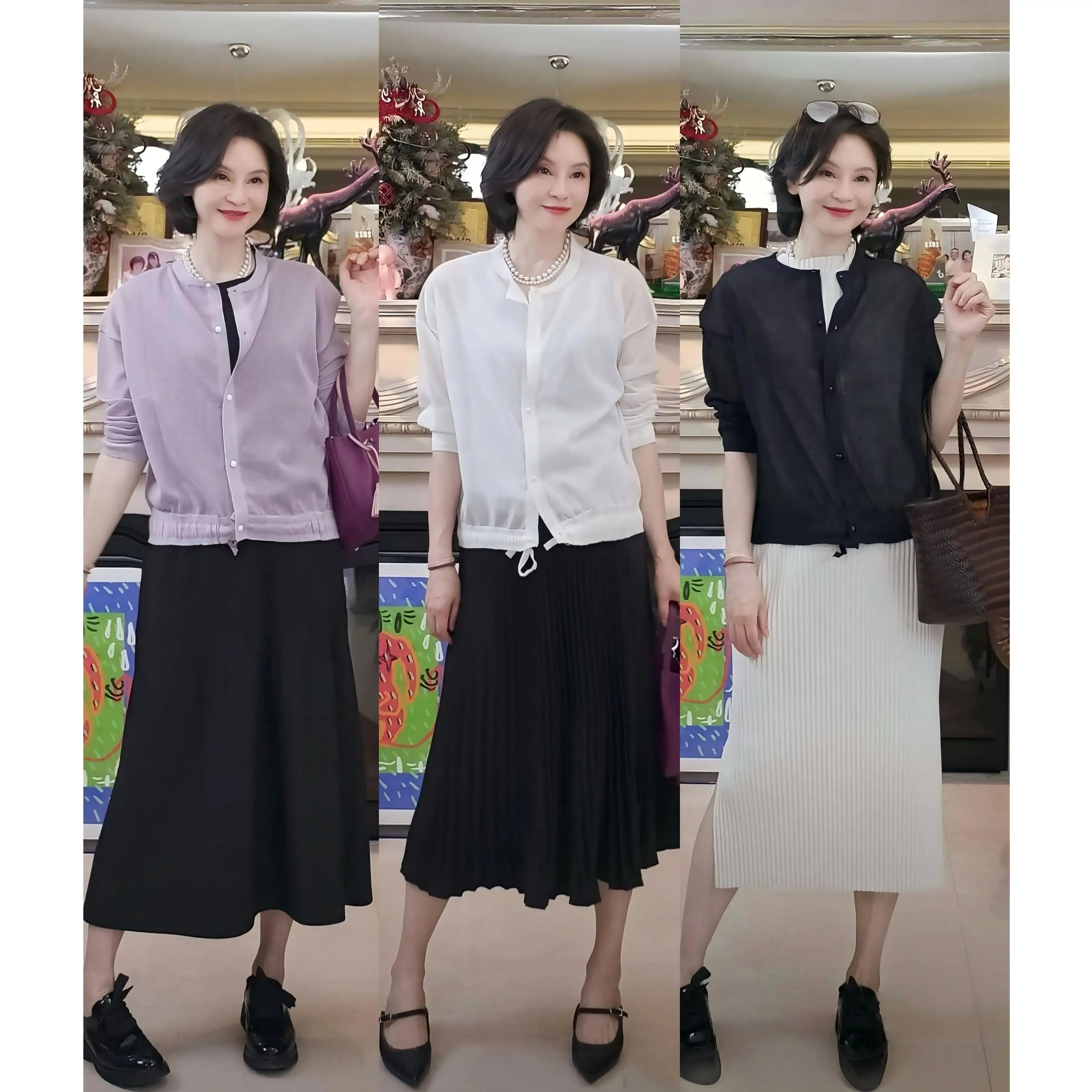 

Женская укороченная куртка-рубашка Alice Pattern с защитой от солнца, 18 игл, 50 ярдов, весна-лето, в ретро-стиле