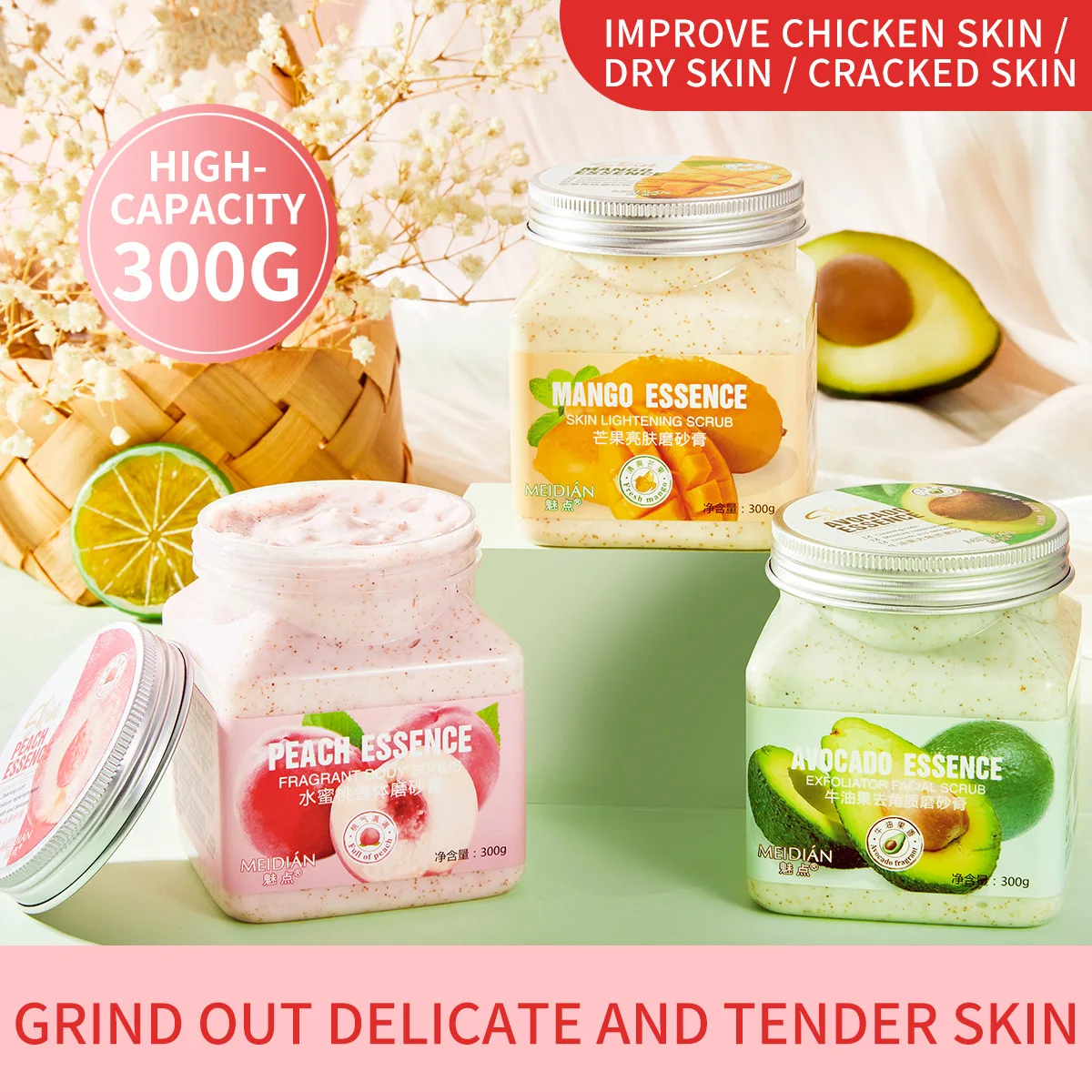 Bath Salts Jar - Fruity Bath Salt Body Scrub Relaxing