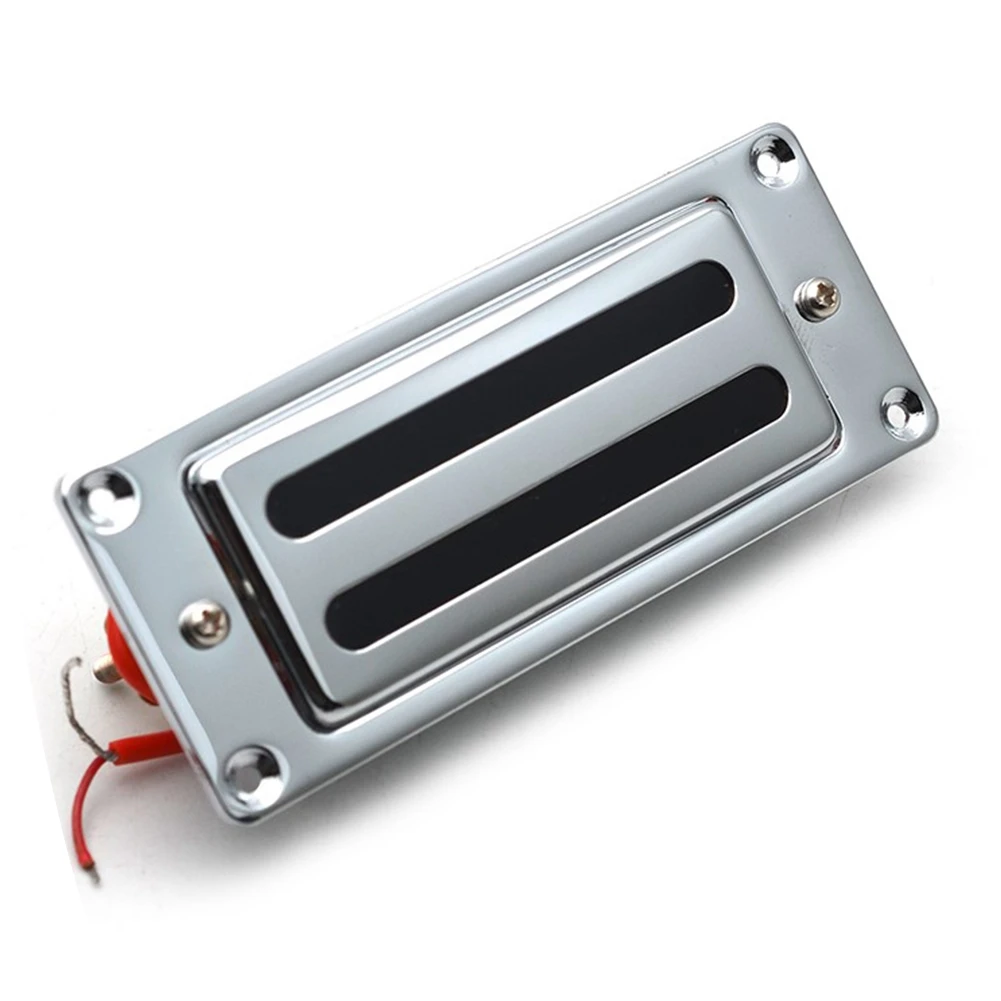 2 Lijn 68X29 MM Mini Elektrische Gitaar Humbucker Pickup met Metalen Frame voor LP Gitaar Chroom, Hals