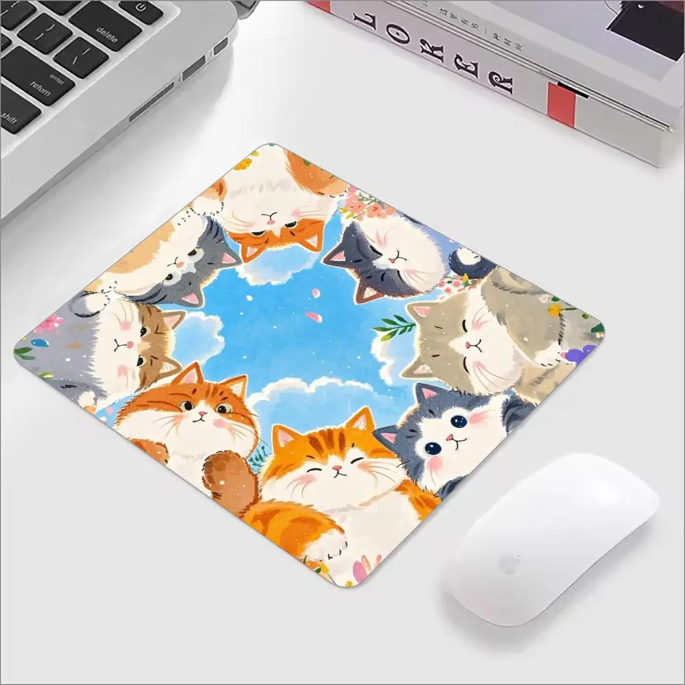 Cute Cartoon Cats Dogs Mouse Pad Square Rubber Anti-slip Mousepad HD Computer Office Game Table Mats Small Decor Desk Pads 45*40