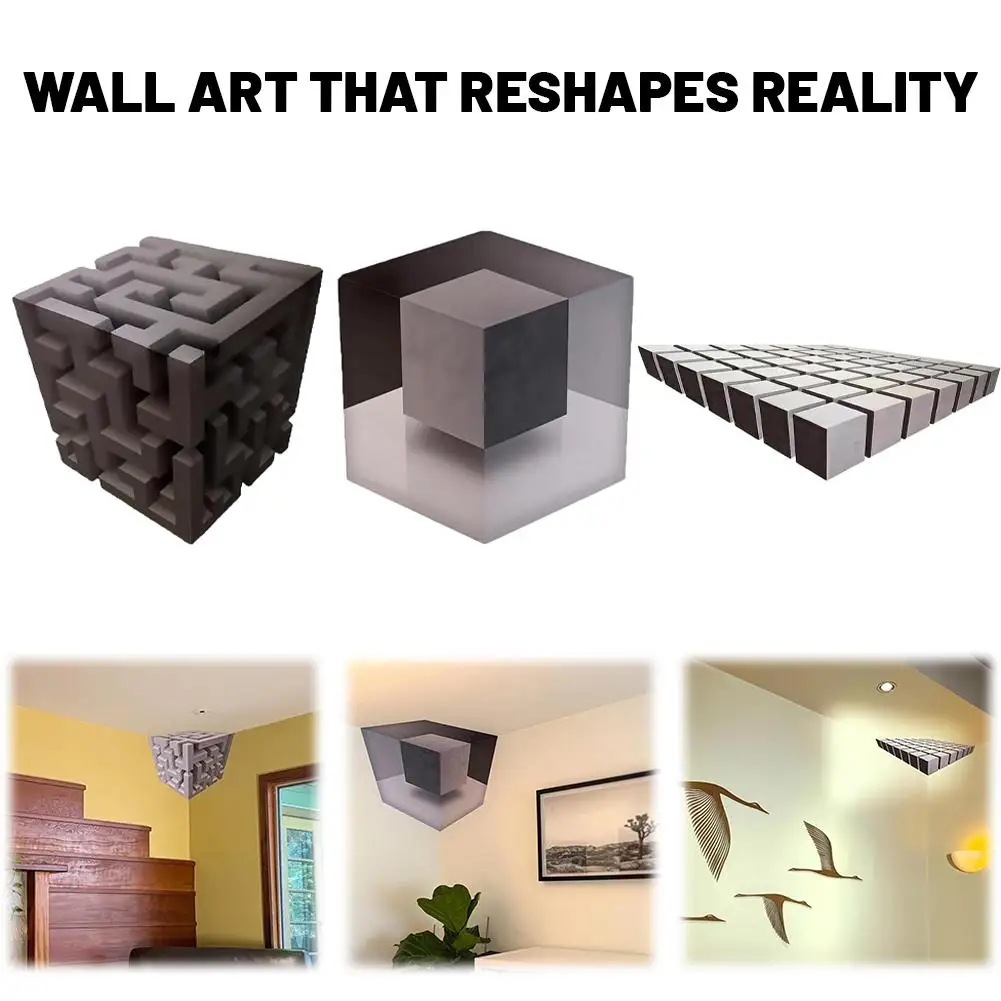 3D Optical Illusion Wallpaper High Quality Paper Easy Installation Modern Abstract Design for Living Room Bedroom Office Decor