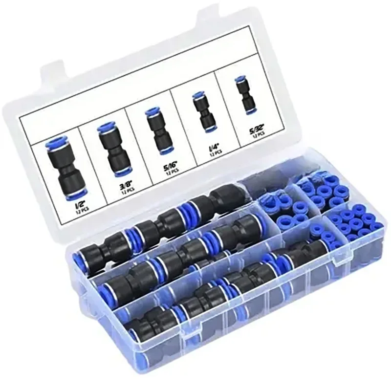 

PU Pneumatic Quick Connector 4mm 6mm 8mm 10mm, Push to Connect Fitting for Air Water Hose Tube, Gas Line Quick Release Coupling