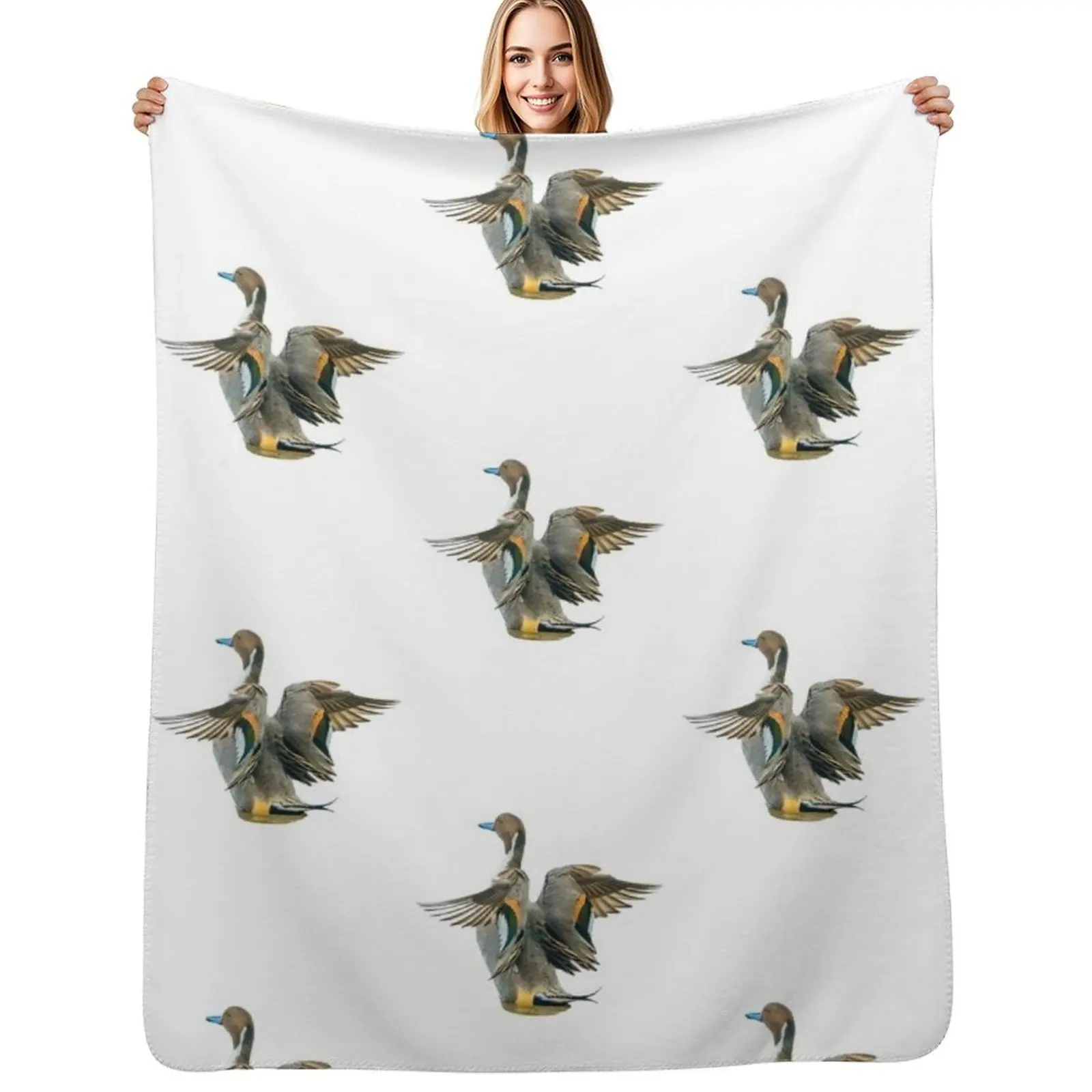 Pintail Duck in a flap Throw Blanket Fade Resistant Durable Throw Blanket