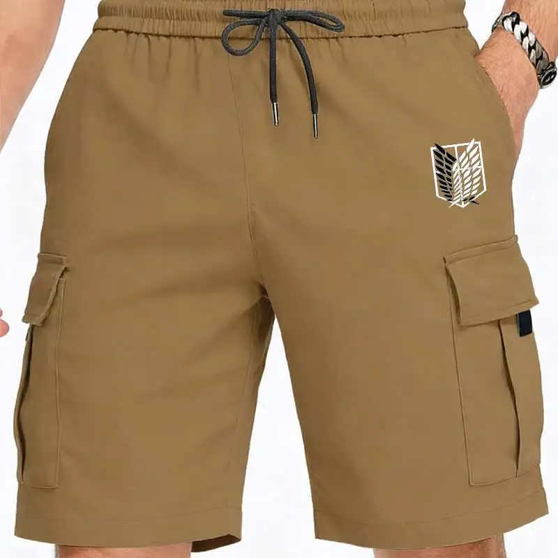 New Men's Shorts Summer Printed Casual Jogging Cargo Shorts Loose Multi-pockets Elastic Waist Work Hiking Overalls Short Pants gallery 3