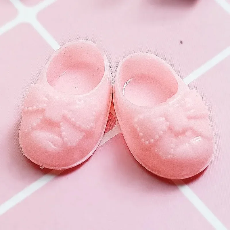 4 Color 2.5CM Doll Shoes for 16cm BJD Doll\'s Cute Bow Pattern General-Purpose for 1/8 Body Doll PVC Shoes