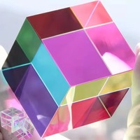 X-cube Dichroic Cube Glass Mini Design Cube Prism RGB Combiner Splitter Physics Educational Children's Gift Home Decorative Art