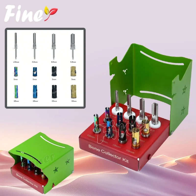 

Finer 12 шт. комплект для сбора костей с пробками, сверла для зубных имплантатов, комплект сверл для позиционирования, комплект для зубных имплантатов