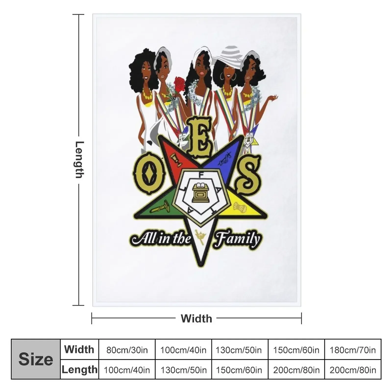 OES Order Of The Eastern Star Logo Sistars All In The Family Freemason Throw Blanket Shaggy Cute for babies Blankets