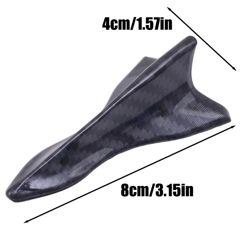 10-1pcs Carbon Fiber Shark Antenna Decor Universal Car Antenna Roof Radio Aerial Mini Samll Black Fm Antenna Auto Accessories