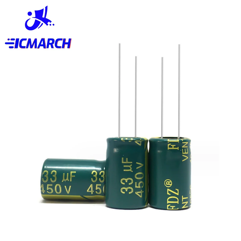 2/5PCS 450V 33UF 16x25mm Electrolytic Capacitor 450V33UF Low ESR Aluminum Electrolytic Capacitor 33UF 450V