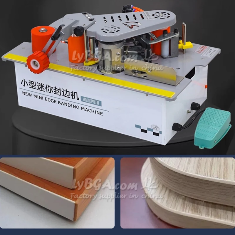 LY 1200W MINI Saw Bench Edge Banding Machine Smart Banders Temperature Control Curved/Straight Dual-Use Woodworking Improvement
