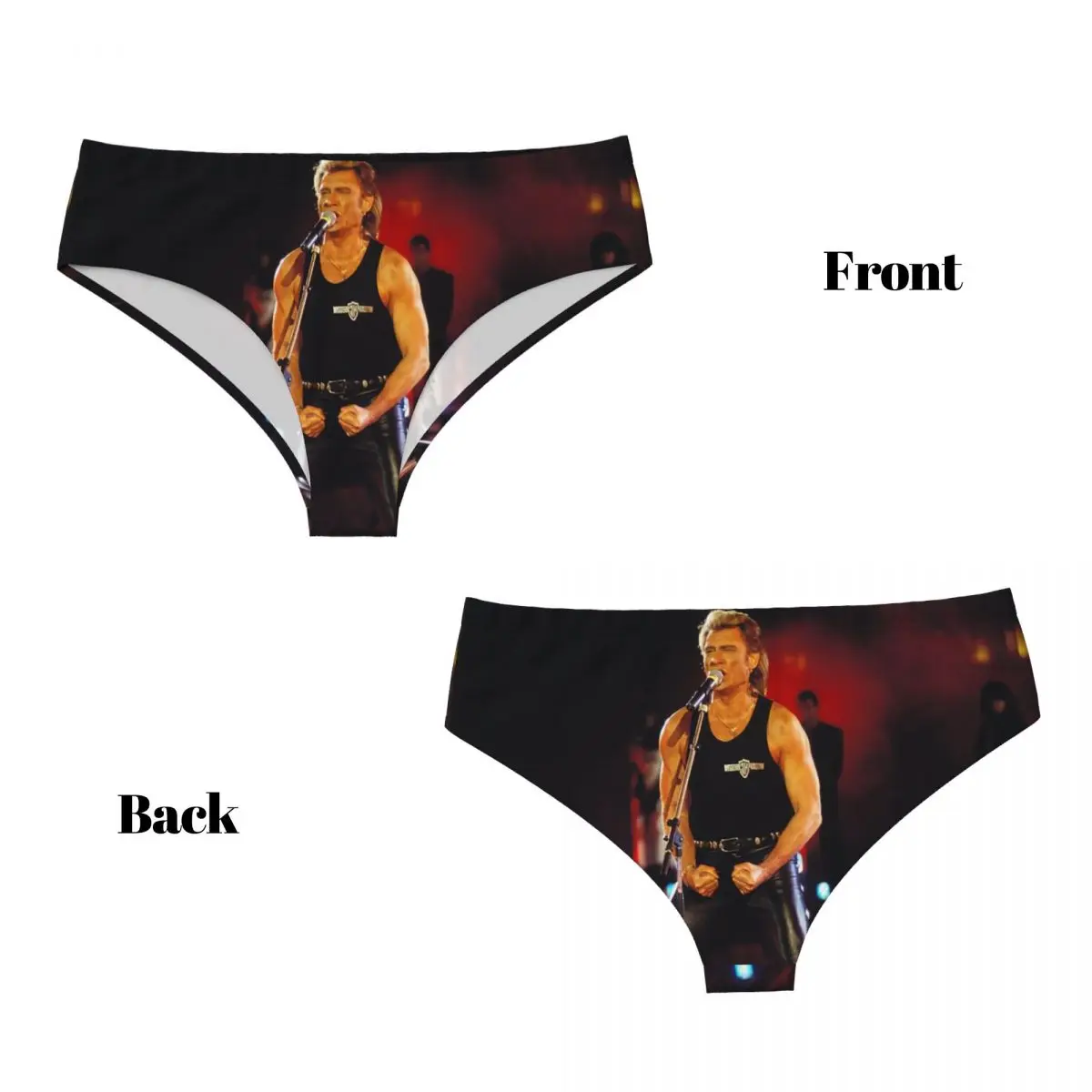 Singer Johnny Halliday France Brief Panties  Breathable Stretch French Rock Music Underwear Valentine's Day Gifts Underpants view 4