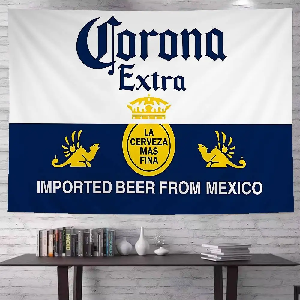 C-Corona E-Extra Beer Anime Tapestry Hippie Flower Wall Carpets Dorm Decor Wall Hanging Home Decor