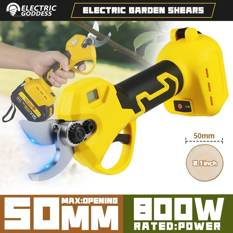Brushless 35mm Electric Scissors 800w Cordless Garden Pruning Shears LED Display Garden Tools for Makita 18v Battery Pins