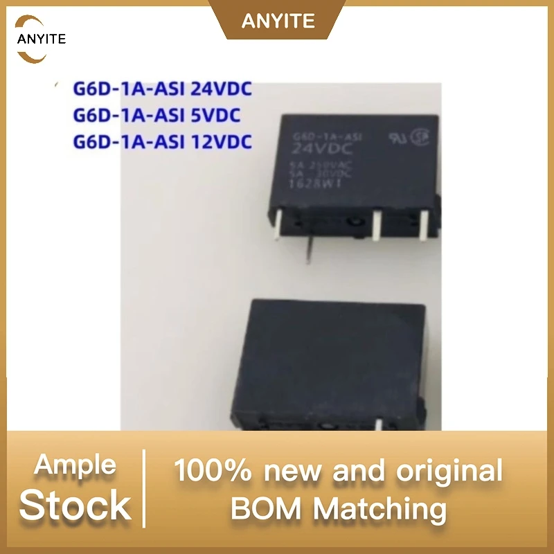 10Pcs/LoT  New G6D-1A-ASI  G6D-1A   G6D-1A-ASI  5VDC  12VDC  24VDC   G6D 1A  ASI   5A  4PIN