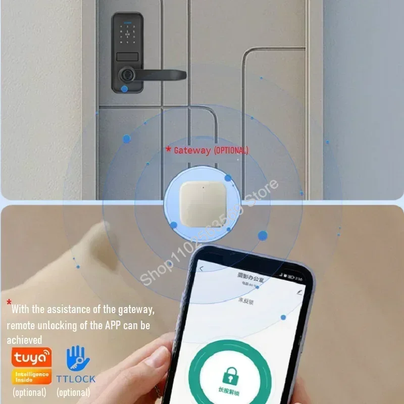 Tuya Smart Electronic Locks Fingerprint Door Lock Digital Code Lock Tuya/ttlock APP Remote Unlock Wooden Door Intelligent Lock