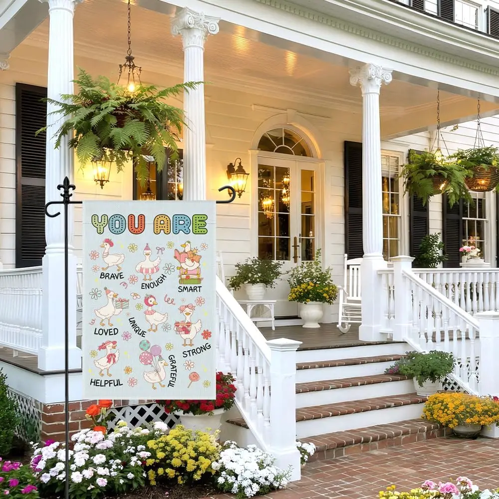 You Are Brave Enough Smart Unique 12 x 18 Inch Goose Garden Flag | Inspirational Silly Goose Outdoor Porch Patio Decor, Conf llp