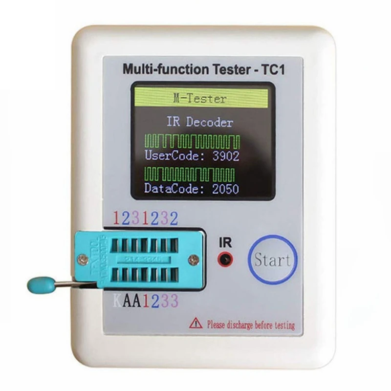 Tester multifunzione ABLJ, tester per transistor LCR-TC1 Misuratore di capacità triodo diodi TFT NPN PNP MOSFET, display colorato Pocke