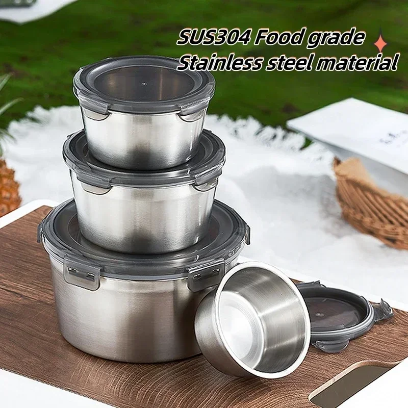 3/4/5pcs 304 Stainless Steel Storage Box Can Be Used for Storing Vegetables and Fruits As Well As for Heating Cooking Containers