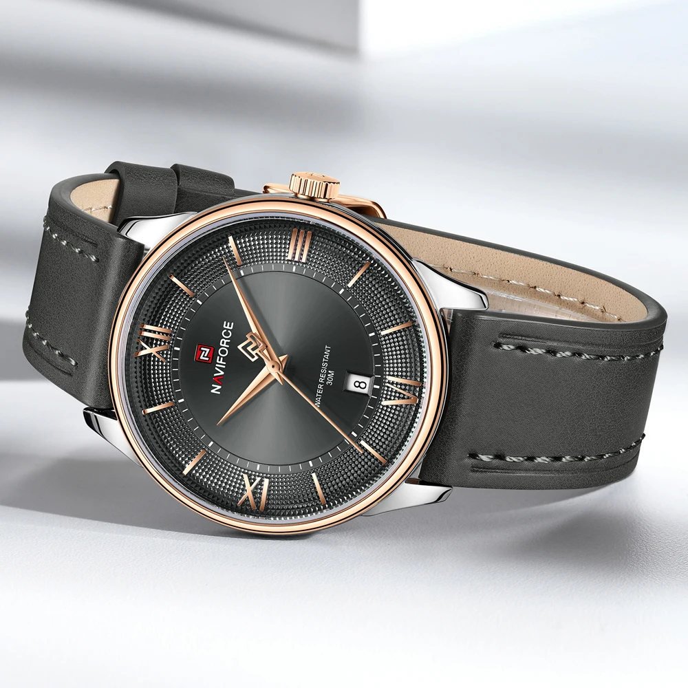 NAVIFORCE High Quality Watch for Men Luxury Waterproof Luminous Calendar Man Clock Casual Leather Men's Quartz Watches Reloj