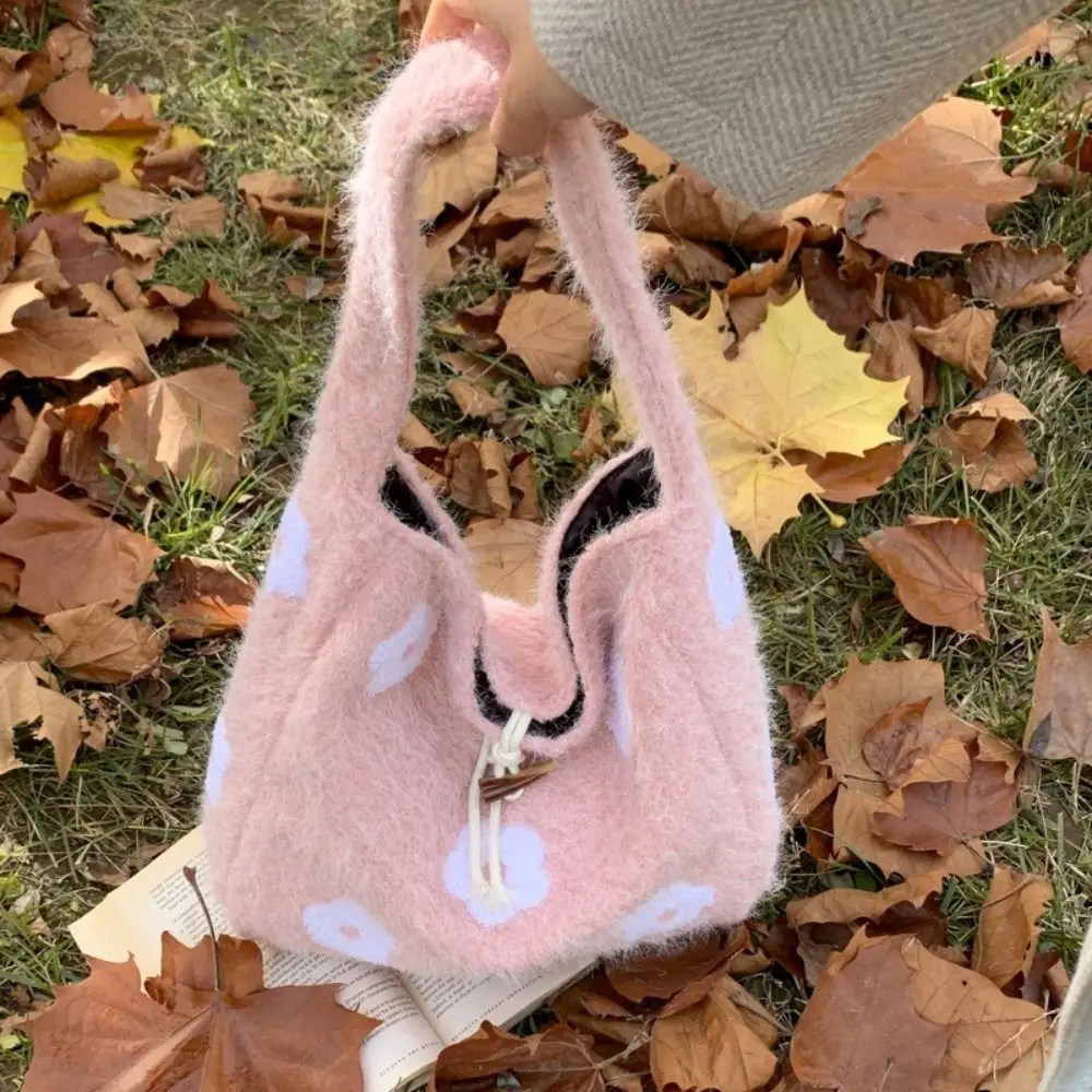 

Большая вместительная сумка-тоут в стиле INS, универсальная сумка через плечо с цветочным принтом, мягкая подкладка из полиэстера, сумка с ручками в корейском стиле, для путешествий