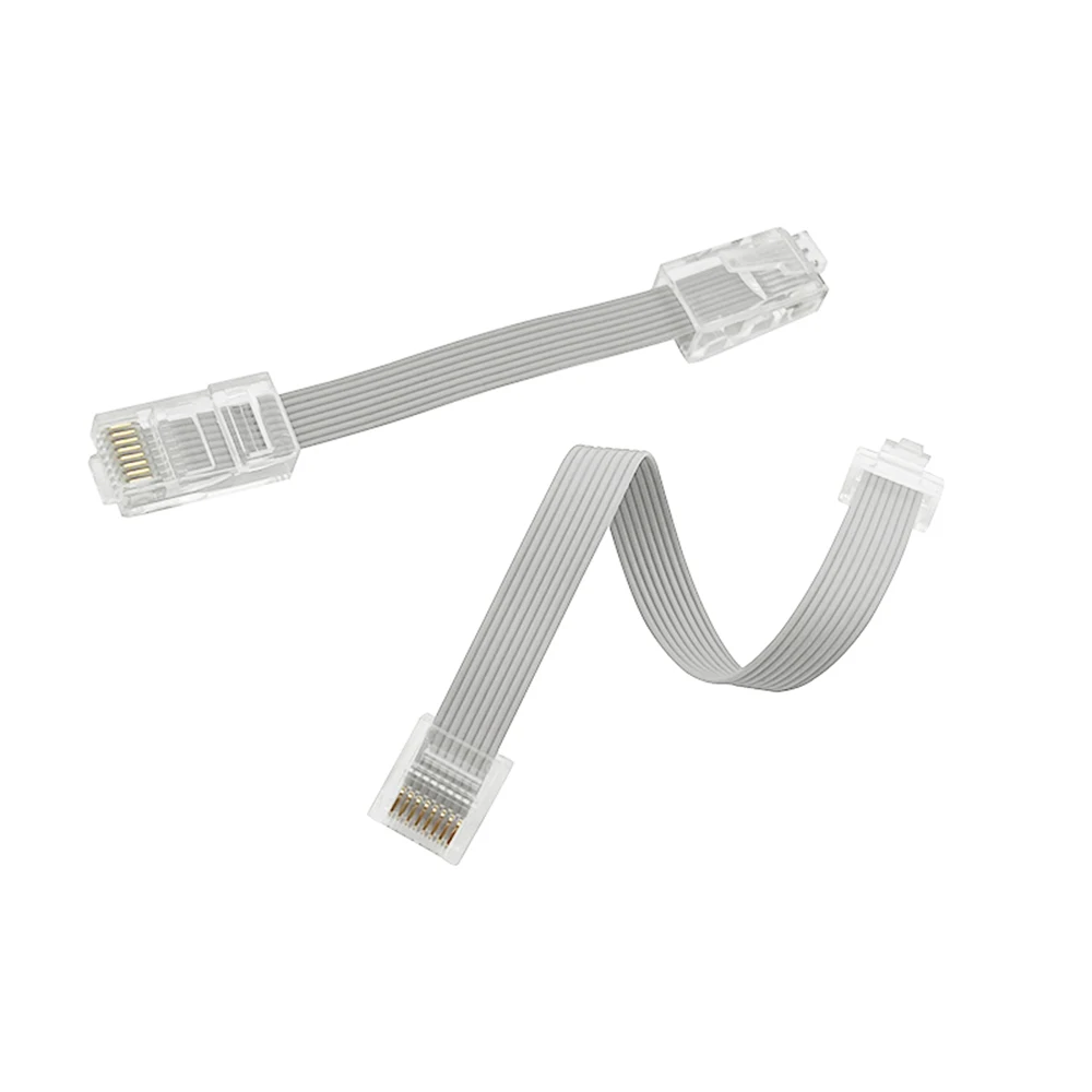 0.2M/0.5M/1M RJ45 Connector 8P8C Short Body Plug Cable Long body Plug 8-core Flexible flat cable Gray