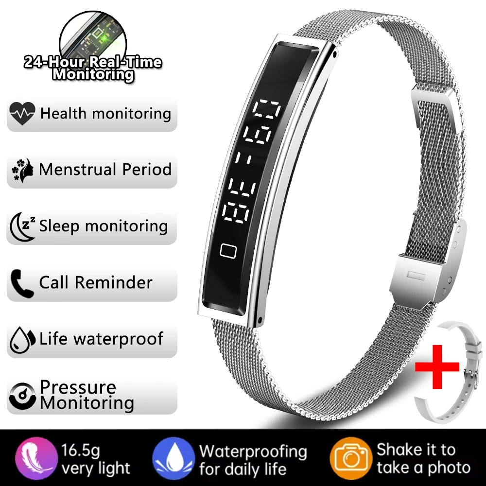 2026 Nieuwe Mode Vrouwen Slimme Armband Sportmodus Fitness Tracker Hartslag Gezondheid Monitoring IP68 Waterdicht Smart Horloge Mannen