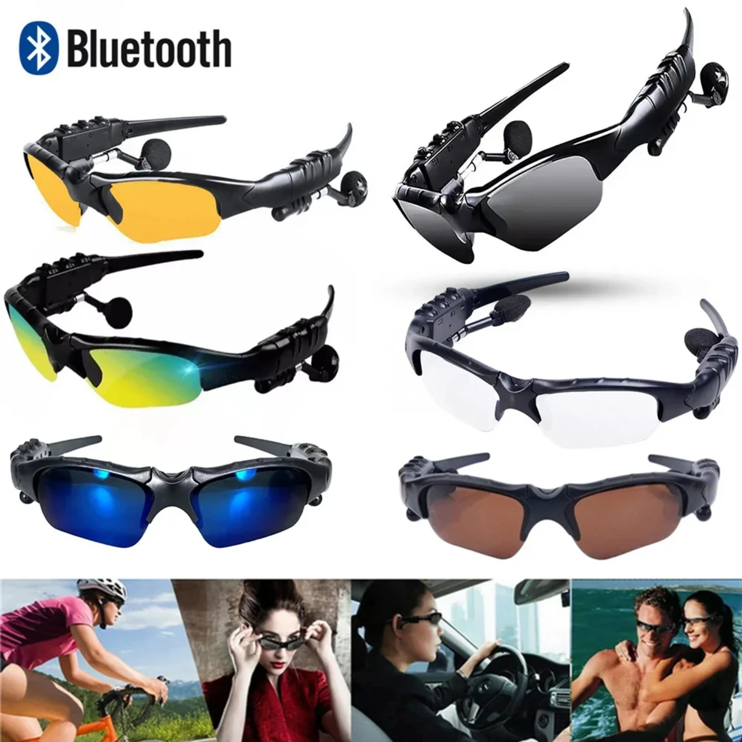 New Smart Bluetooth 5.0 Audio Polarized Sun Glasses Surround Sound Headphones Listen To Music Call Cycling Sunglasses  Men Women