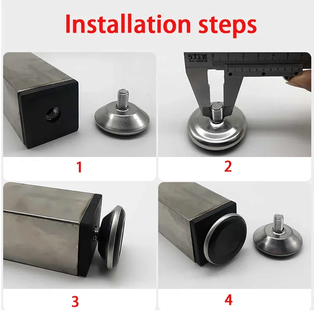 M6 M10 M8 Sainless Steel/Iron Adjustable Feet Pad Screw Table Chair Balck Leveling Foot Pad Furniture Leg Anti-shock Protection