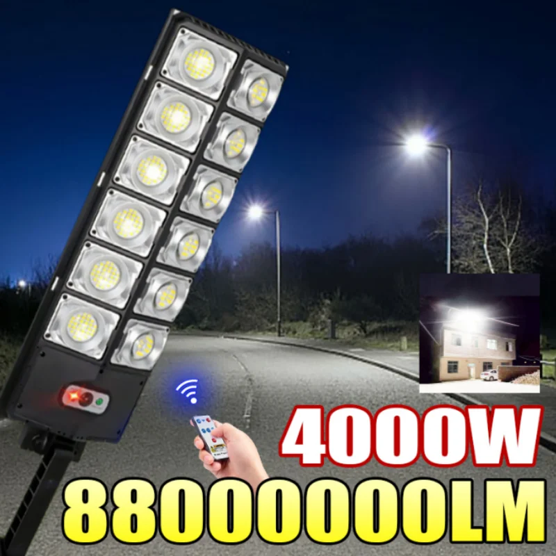 

4000 Вт супер яркий солнечный свет уличный фонарь светодиодный садовый светильник водонепроницаемый датчик движения двор гараж настенный светильник