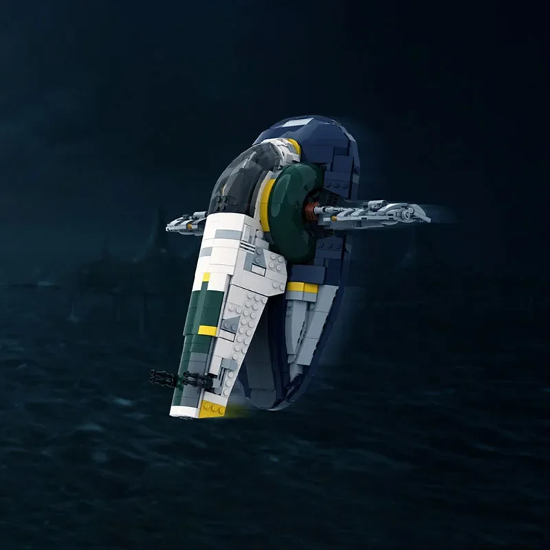 1464pcs MOC Jango Fett's Slave I With Rotating Cockpit DIY Model Building Blocks Birthday Toys Gift For Bounty Hunters