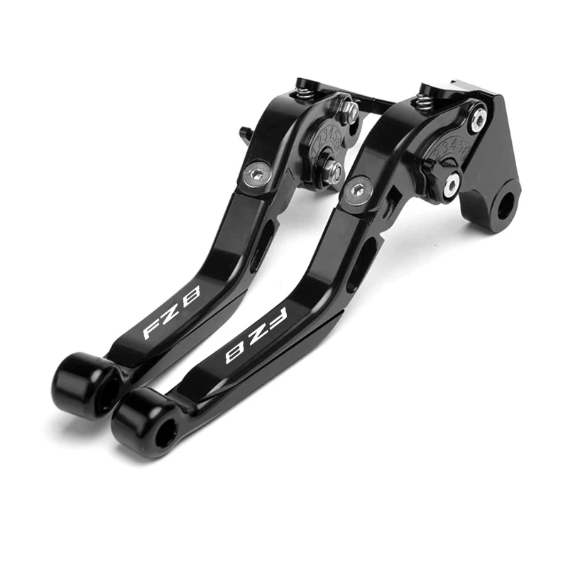 Laser Logo FZ8 Gold+Titanium New CNC Folding Extendable Motorcycle Brake Clutch Levers for FZ8 2011-2015