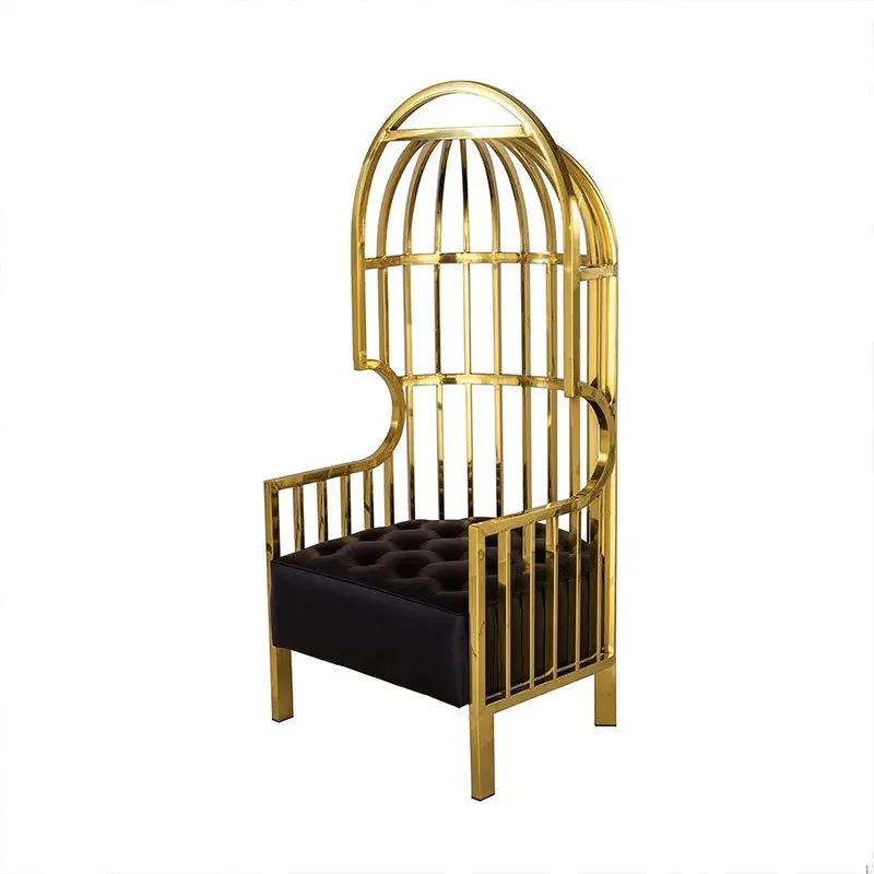 Light luxury high-back birdcage chair velvet princess chair living room meeting single leisure chair