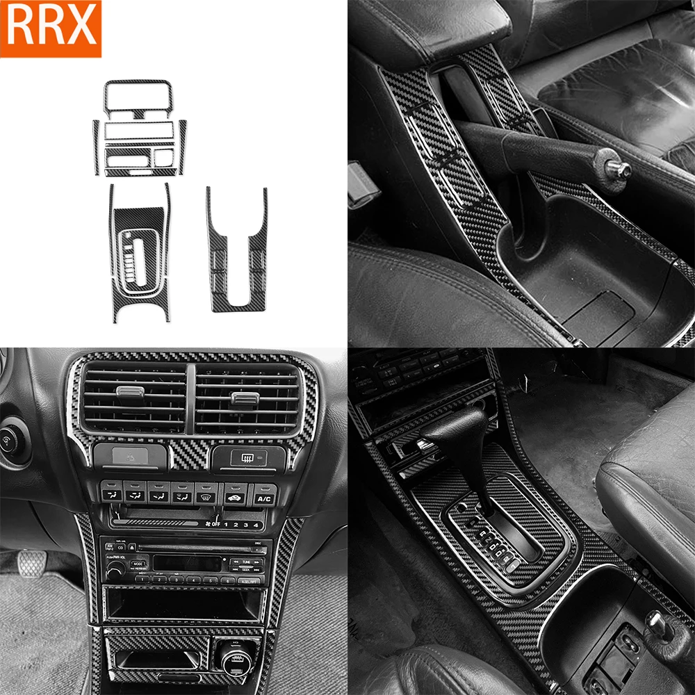For Acura Integra 1994-2001 Real Carbon Fiber Stickers Centre radio AC CD Gear Shift storage panel Car Accessories decorative