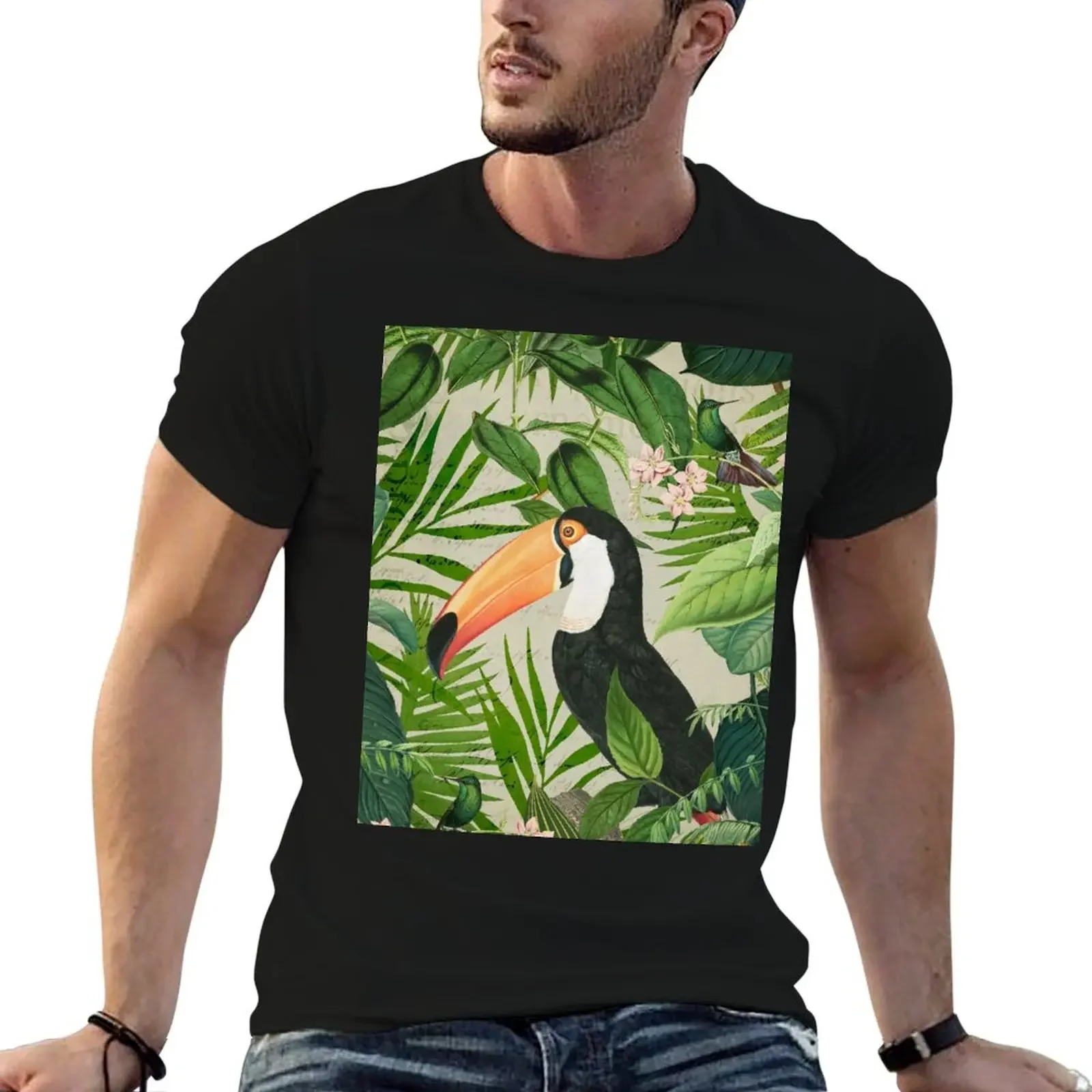 

Toucan And Hummingbirds T-Shirt cute tops anime anime figures man clothes heavy weight t shirts for men