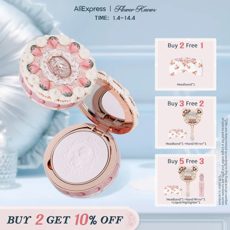 Flower Knows Coleção de Cupido de Morango Prensado em Pó 9,5g