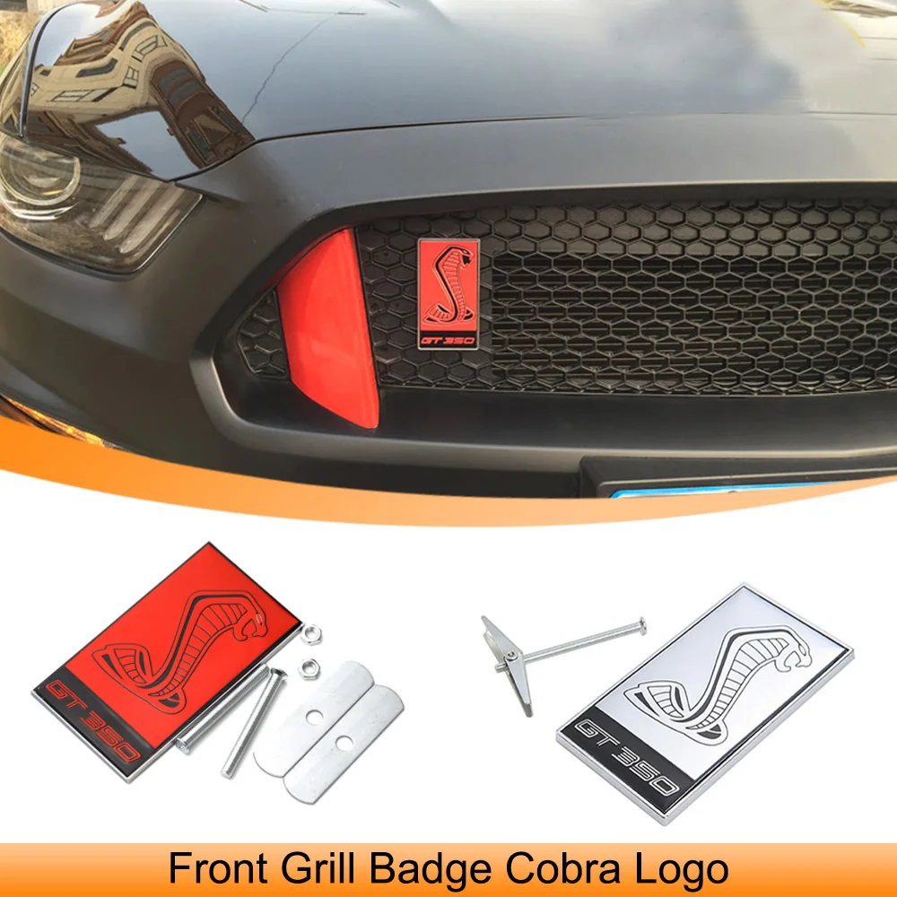 

for Ford Mustang 2015 2016 2017 2018 2019 2020 2021 2022 Cobra Logo Car Front Grill Badge Grill Decoration Exterior Accessories