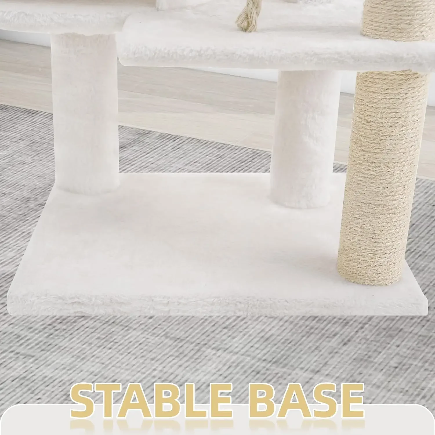 42.5'' Cat Tree for Indor Cats, Multifunctional Cat Tower with Cozy Condo, Perches, Scratching Posts and Hammock, Beige