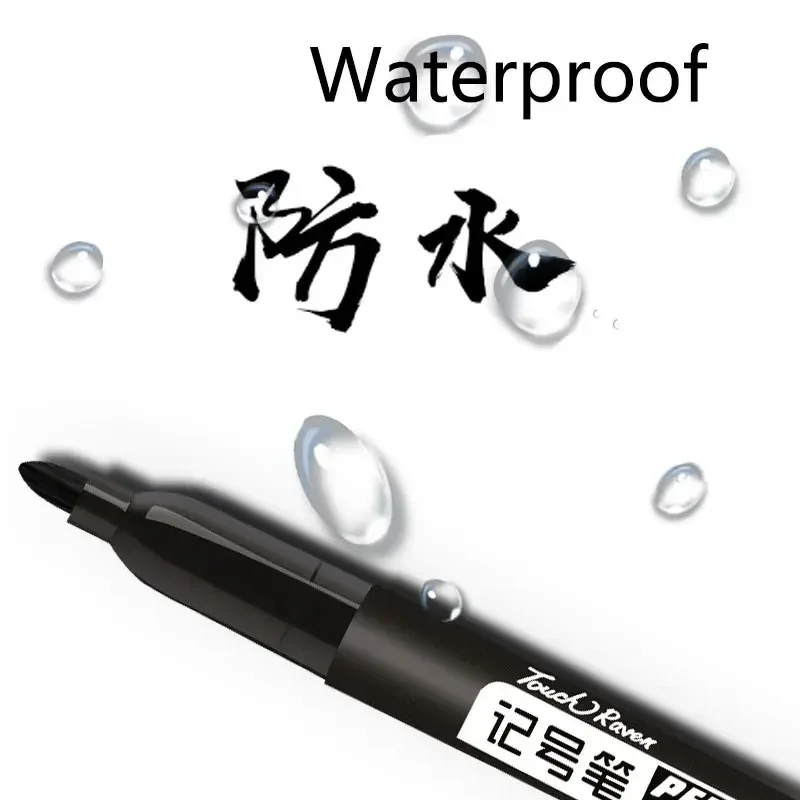 6 PCS Permanent Marker Pen Manga Drawing Markers Black Blue Red Waterproof Ink Sketch Pens Stationery Art School Supplies view 4