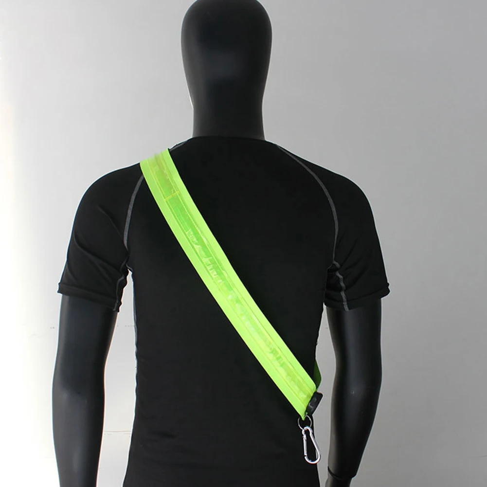 LED Shoulder Belt Rechargeable LED Reflective Running Belt for Men Women Night Safety Outdoor Hiking Jogging Walking Light Gear