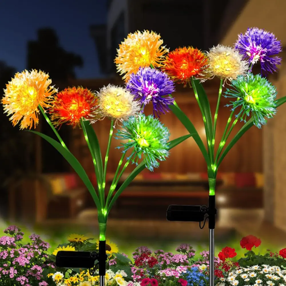 Flowers 5 Head Solar Outdoor Lights Decorative IP65 Waterproof Solar Garden Lights Swaying Powered Solar Powered Lights Yard