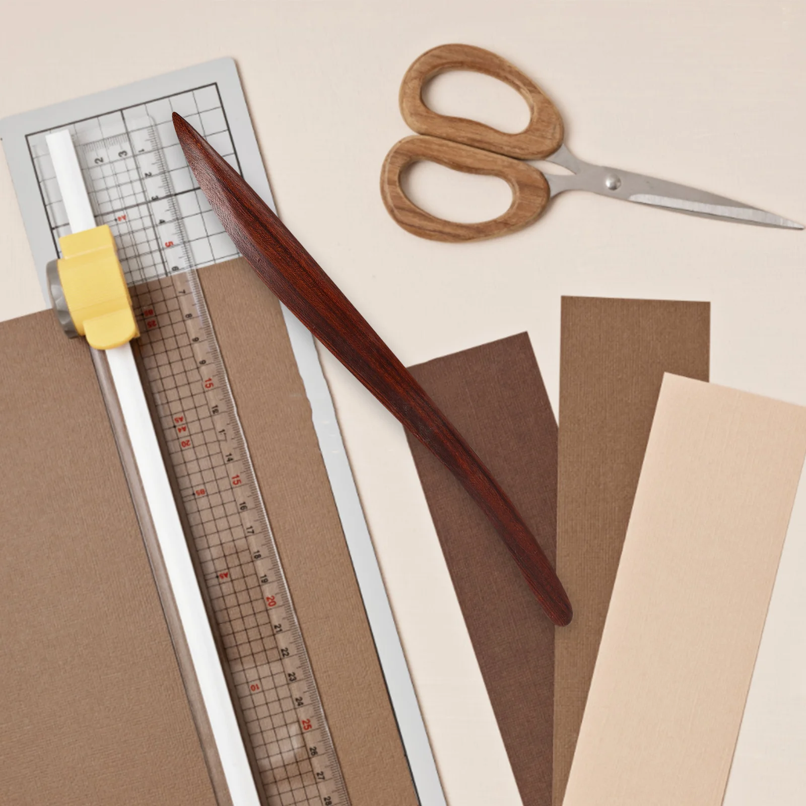 Red Sandalwood Paper Cutter Smooth Surface For Envelopes Xuan Rice Calligraphy Paper Letter Opener Office School Art Craft