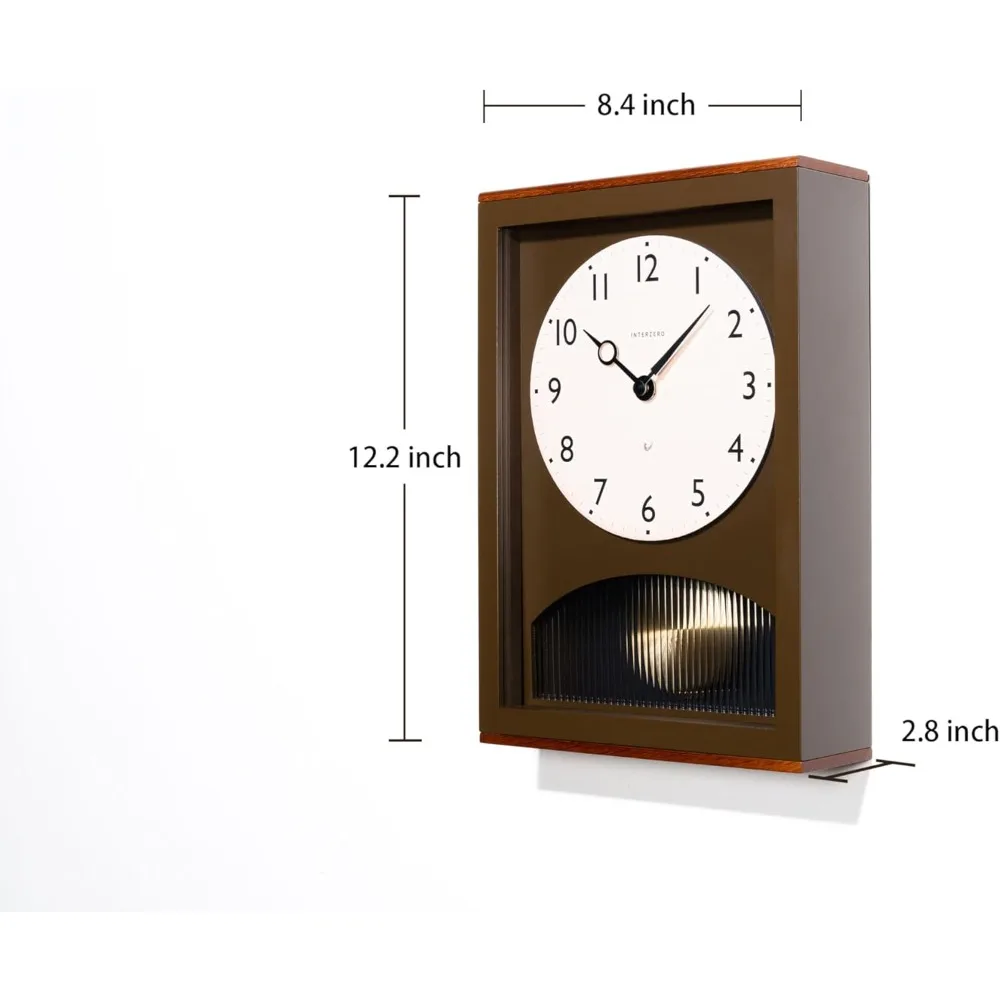 ساعة بندول ساعة حائط ساعة مكتب يابانية مصنوعة يدويًا من خشب الزان والبلوط والجوز ساعة من الخشب الصلب غير موقوتة تعمل بالبطارية عتيقة