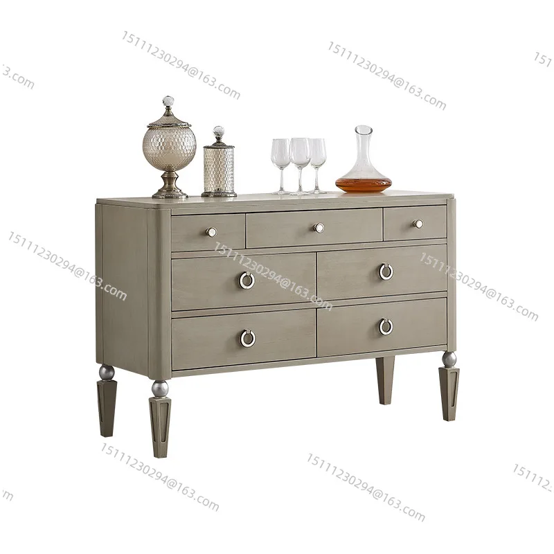 

American light luxury solid wood seven-chest cabinet storage cabinet bedroom locker Nordic side cabinet living room entrance