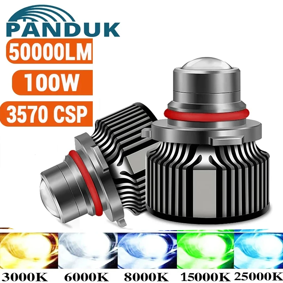 PANDUK H7 H11 Led Fog Light Bulb Laser Lens H9 H8 3000K 6000K 8000K 9005 9006 HB3 9006 HB4 CSP Turbo Headlight Light For Car 12V